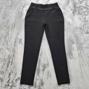 Indero Pants Womens L/XL Black High Rise Pull On Skinny Ankle Ponte Knit Stretch